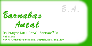 barnabas antal business card